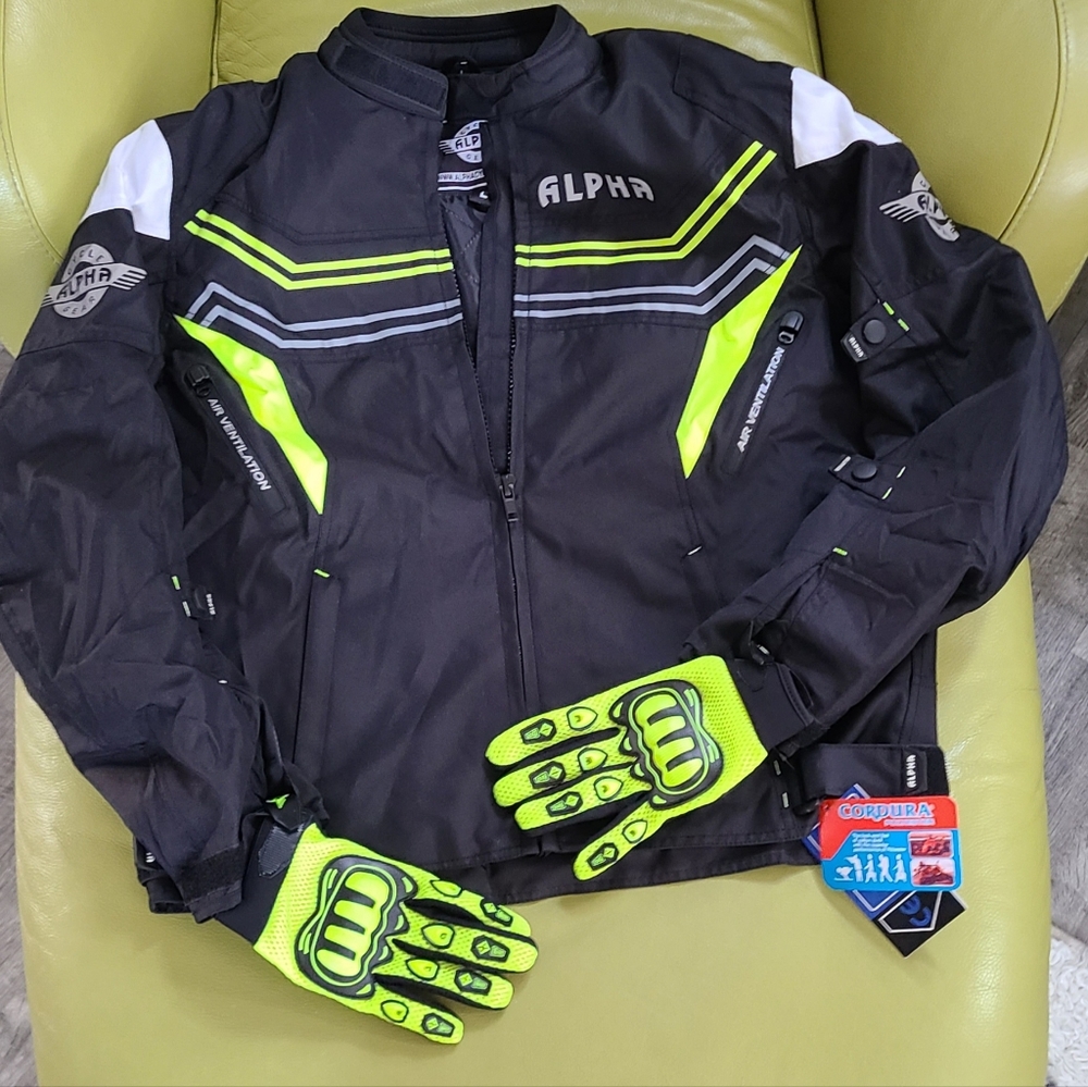 Motorcycle jacket w/ gloves Mens